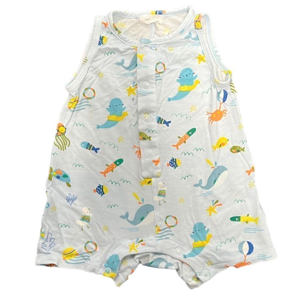 Angel Dear Organic Cotton Whale Romper, 3-6 months, Like New